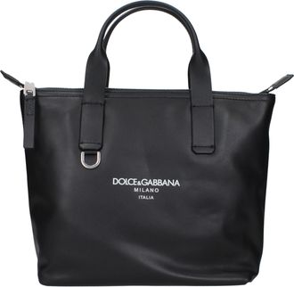 Dolce & Gabbana Dolce&Gabbana Herrens Handtaschen aus schwarzem Leder