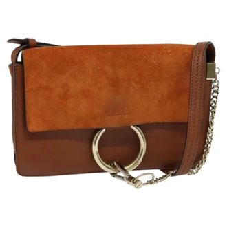 Chlo&eacute; Pre-owned Cross Body Bags, female, Orange, Size: ONE SIZE Pre-owned Suede Shoulder Bag