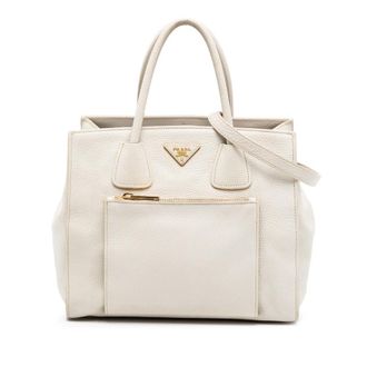 Prada Pre-owned Prada Vitello Daino Front Pocket Open Convertible Tote Ladies FMJQH26W59V6SL5T