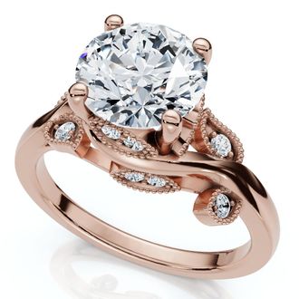 Pompeii3 1 3/4Ct Rose Diamond Engagement Ring 14k Gold or Platinum Lab Grown