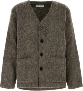Our Legacy Hairy Wool Cardigan - Heren - Vesten - Grijs - L - Wol - Truien & Vesten