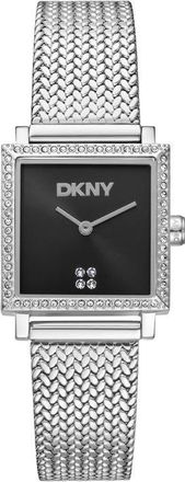 DKNY Milanese Square Watch, 24mm x 31mm in Black/silver at Nordstrom