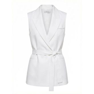 PESERICO Peserico, Vests, female, White, Size: S Twill Waistcoat with Belt