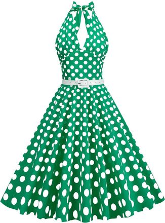 Generic Red Polka Dot Dress 1940s Dresses Women Cocktail Party Evening Prom Gown 1940s Fancy Dresses Vintage Rockabilly Off Shoulder Polka Dots A Line Swing M