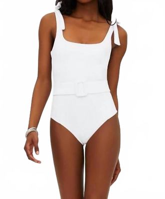 Beach Riot Sydney One Piece Belted Swimsuit In White