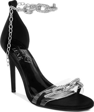London Rag Rabenda Rhinestone Stiletto Sandal in Black at Nordstrom Rack, Size 10