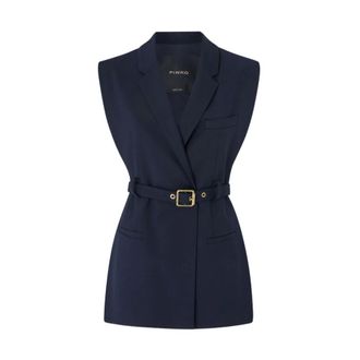 Pinko Pinko - Nuraqus Vest - Dames - Jassen - Blauw - Maat: M Wol