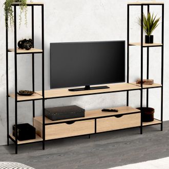 IDMarket Idmarket - Detroit Soporte De Tv Con Estantes De Dise&ntilde;o Industrial 193 Cm