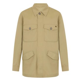 Burberry Light Jackets, male, Beige, Size: M Gabardine Coat