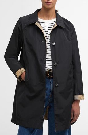 Barbour Babbity Reversible Raincoat in Black/Dress Tartan at Nordstrom, Size 14 Us