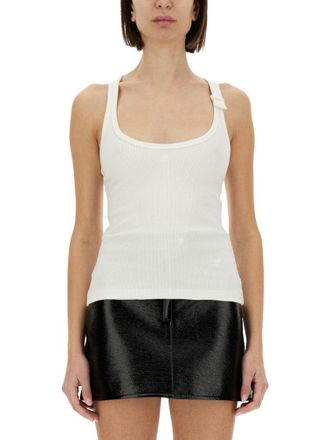 Courr&egrave;ges Ribbed White Tank Top