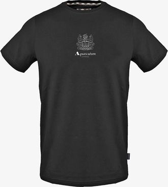 Aquascutum Mens Crew Neck Short Sleeve Regular Fit T-Shirt - Black - Size: 38