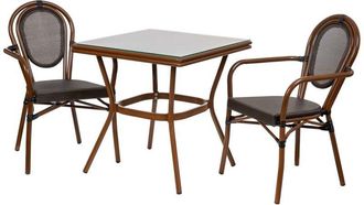 Wanderlust Deco Wanderlust Deco - Conjunto De Mesa Y 2 Sillas Marr&oacute;n, Mesa:70x70x72.silla(2):55x58x88