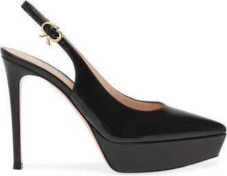 Gianvito Rossi Dasha Sling Slingback in Black Nappa at Nordstrom, Size 41.5