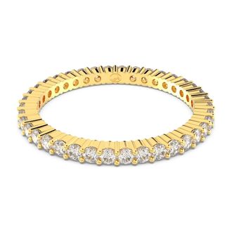 Swarovski Ronde Wit Goudkleurige Ring - Dames - Ringen - Geel - 52 MM - Accessoires