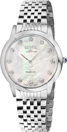 Gevril Group Airolo Diamond Mother of Pearl Dial Ladies Watch 23041B