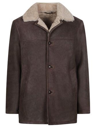 STEWART Steve Shearling Shearling-Lined Brown Leather Jacket