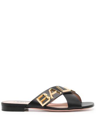 Bally logo-plaque crossover sandals - Black
