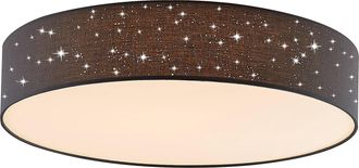 Lindby L&aacute;mpara De Techo Led ellamina En Negro Textura, Tela, Tejido, Seda - Lindby