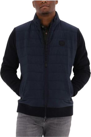 Scotch & Soda Gewatteerde Jas Gebreide Mouw Rugpaneel - Heren - Zomerjassen - Blauw - S - Jassen