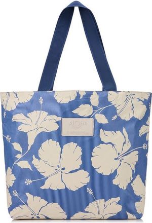 Aloha Collection Day Tripper Salina Tiny Stripe Water Resistant Tyvek Tote in Navy at Nordstrom