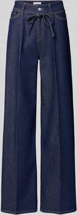 Christian Berg Wide Leg Jeans mit Bindeg&uuml;rtel in Marine, Gr&ouml;&szlig;e 34/28