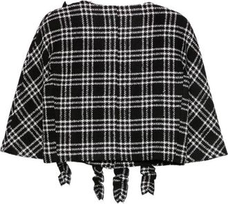 Alessandro Enriquez Check Boucl&eacute; with Ruffled Detailing Jacket - Black