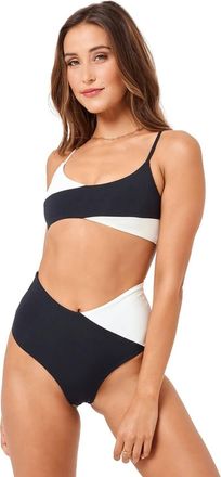 L*Space High Tide Swim Bottom In Black/white