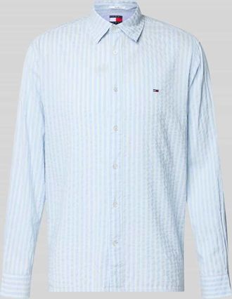 Tommy Jeans Relaxed Fit Freizeithemd aus Baumwoll-Modal-Mix in Hellblau, Gr&ouml;&szlig;e XXL