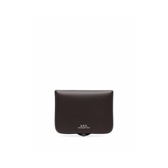 A.P.C. Brown Leather Wallet with Debossed Logo - male - A.P.C. - Wallets & Cardholders - Brown - ONE SIZE - Accessories
