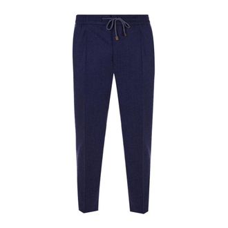 Brunello Cucinelli Slim-fit Trousers, male, Blue, 2XL, Drawstring Trousers