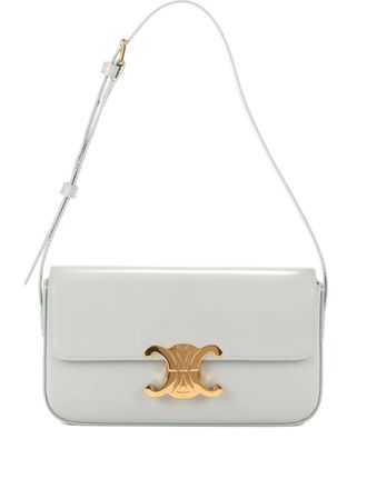 Celine Triomphe shoulder bag - women - Leather - One Size - Grey