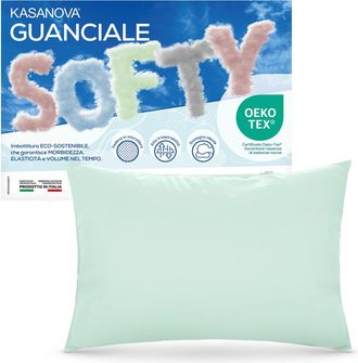 KASANOVA Cuscino guanciale fiocco memory Softy verde acqua