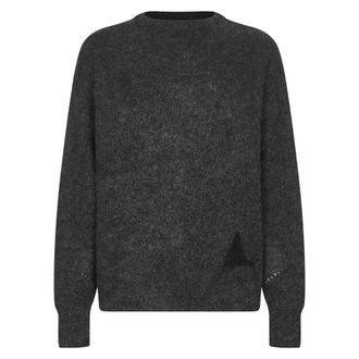 Roa Round-neck Knitwear, male, Gray, Size: XL Mohair Knit Crewneck Sweater in Grey