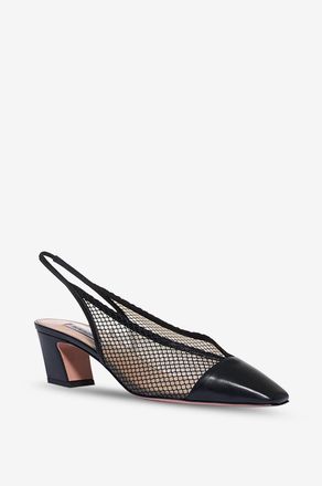 Aquazzura Slingback-Pumps aus Netz und Nappaleder Margot 50