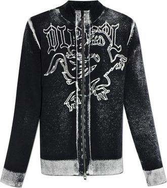 Diesel K-Lauros Cardigan - Heren - Vesten - Zwart - L - Katoen - Truien & Vesten
