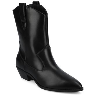 Journee Collection Womens Fritzie Western Ankle Booties