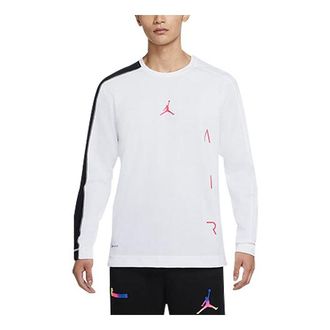 Nike Jordan Air Jordan Casual Sports Round Neck Long Sleeves White Black Sleeve DB4367-100