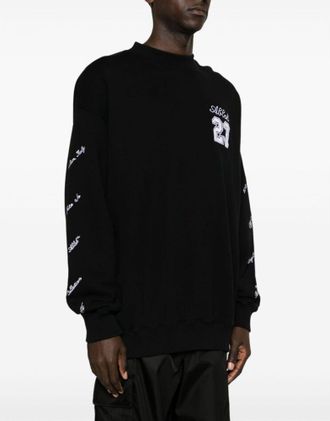 Off-white Mens Abloh 23 Logo Skate Sweatshirt Black Clothing > Knitwear