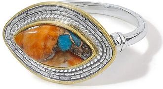 Tiramisu Silver Plated 3.33 Ct. Tw. Oyster Copper Turquoise Statement Ring