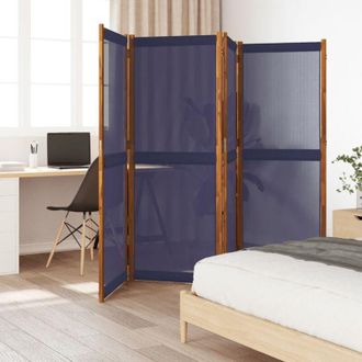 vidaXL Biombo Divisor De 4 Paneles Azul Oscuro 280x180 Cm Vidaxl