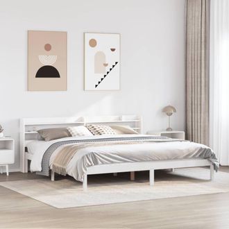 Berkfield Home Bed Frame without Mattress White 200x200 cm Solid Wood Pine