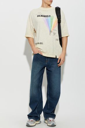 Palm Angels Straight-leg Jeans, Mens, Navy Blue