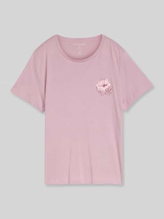 Tom Tailor Regular Fit T-Shirt aus reiner Baumwolle mit Motiv-Print in Flieder, Gr&ouml;&szlig;e XXXL