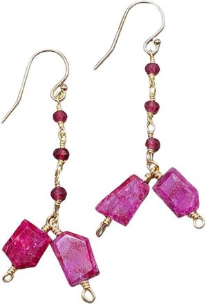 A Blonde and Her Bag La Jolla Earring in Ruby