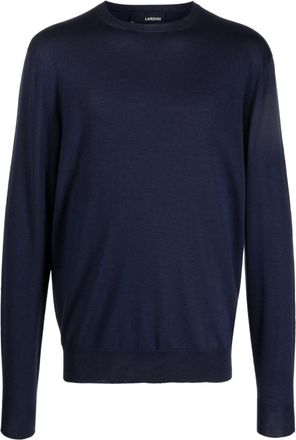 Lardini plain wool-silk jumper - men - Cashmere/Silk/Wool - L - Blue