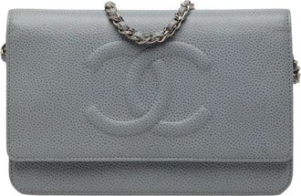 Chanel Pre-owned Flap Wallet on Chain - Dames - Vintage Schoudertas - Grijs - ONE Size - Vintage