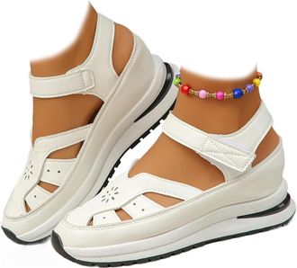 Generic Orthopedic Wedge Sandals for Women 2026 Summer, Closed Toe Breathable Platform Sandals, Wide Fit Comfortable Walking Sport Wedge Shoes with Ankle Stra