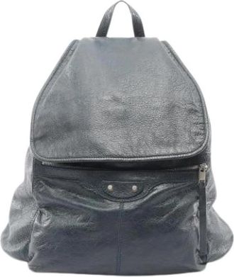 Balenciaga Pre-owned Vintage Rugzak - unisex - Vintage Rugzakken - Groen - ONE Size - Leer - Vintage