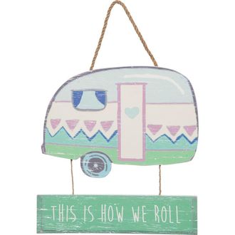 Beachcombers Cutesy Camper Wall Hanging Plaque Sign in Green at Nordstrom, Size Medium